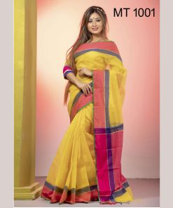 টাঙ্গাইল তাঁতের হাফ সিল্ক শাড়ী ব্লাউজ পিছ সহ (MT-1001)