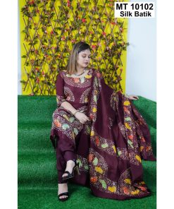 সিল্ক বাটিক থ্রি পিছ (MT-10102)