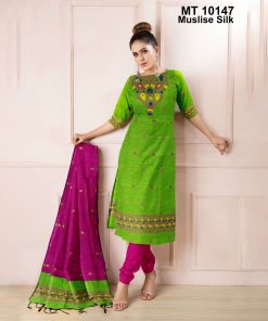 মাসলাইস সিল্ক তাঁতের থ্রি-পিস (MT-10147)