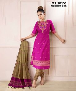 মাসলাইস সিল্ক তাঁতের থ্রি-পিস (MT-10151)