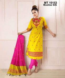 মাসলাইস সিল্ক তাঁতের থ্রি-পিস (MT-10153)