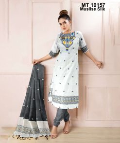 মাসলাইস সিল্ক তাঁতের থ্রি-পিস (MT-10157)