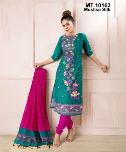 মাসলাইস সিল্ক তাঁতের থ্রি-পিস (MT-10163)