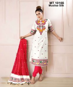 মাসলাইস সিল্ক তাঁতের থ্রি-পিস (MT-10166)