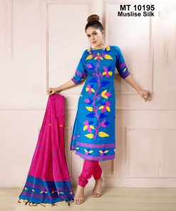 মাসলাইস সিল্ক তাঁতের থ্রি-পিস (MT-10195)