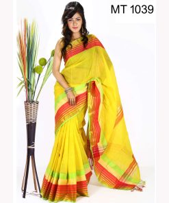 টাঙ্গাইল তাঁতের সুতি শাড়ী ব্লাউজ পিছ সহ (MT-1039)