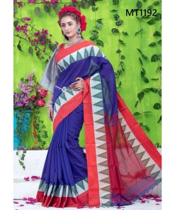 সফট হাফ সিল্ক টাঙ্গাইল তাঁতের শাড়ী ব্লাউজ পিছ সহ (MT-1192)