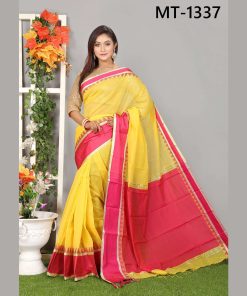 টাঙ্গাইল তাঁতের হাফ সিল্ক শাড়ী ব্লাউজ পিছ সহ (MT-1337)