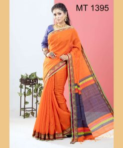 টাঙ্গাইল তাঁতের হাফ সিল্ক সফ্ট শাড়ী ব্লাউজ পিছ সহ (MT-1395)