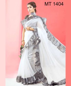 টাঙ্গাইল তাঁতের হাফ সিল্ক ডিজাইনার শাড়ী ব্লাউজ পিছ সহ (MT-1404)