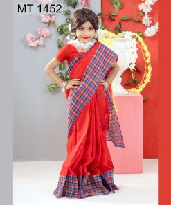 বাচ্চাদের রেডিমেড হাফ সিল্ক শাড়ী (MT-1452)