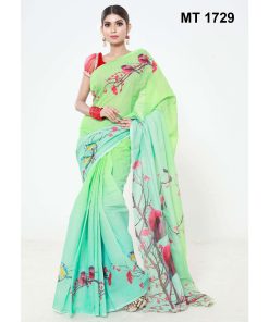 মাসলাইস সিল্ক ডিজিটাল প্রিন্ট শাড়ী (MT-1729)