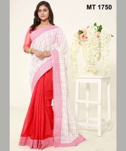 টাঙ্গাইল তাঁতের ডিজাইনার শাড়ী ব্লাউজ পিছ সহ (MT-1750)