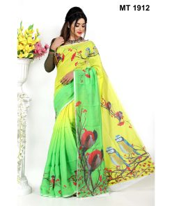 মাসলাইস সিল্ক ডিজিটাল প্রিন্ট শাড়ী (MT-1912)