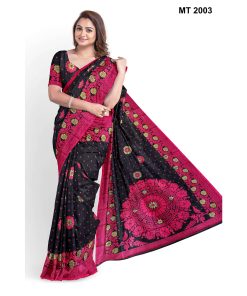 টাঙ্গাইল সিল্ক কাতান শাড়ী রানিং ব্লাউজ পিছ সহ (MT-2003)