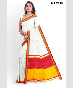 টাঙ্গাইল তাঁতের হাফসিল্ক নকশি পাড় শাড়ী ব্লাউজ পিছ সহ (MT-2610)