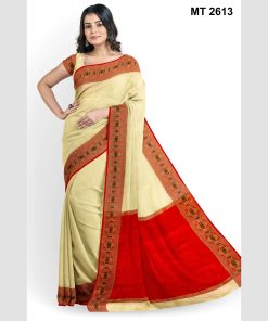 টাঙ্গাইল তাঁতের হাফসিল্ক জরি পাড় শাড়ী ব্লাউজ পিছ সহ (MT-2613)