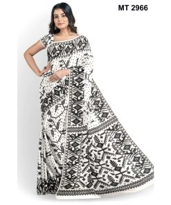 মাসলাইস সিল্ক জামদানি শাড়ী (MT-2966)