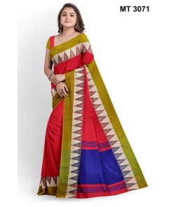 সফট হাফ সিল্ক টাঙ্গাইল তাঁতের শাড়ী ব্লাউজ পিছ সহ (MT-3071)