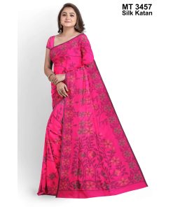 টাঙ্গাইল সিল্ক কাতান শাড়ী রানিং ব্লাউজ পিছ সহ (MT-3457)