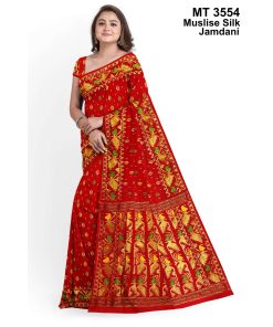 মাসলাইস সিল্ক জামদানি শাড়ী (MT-3554)