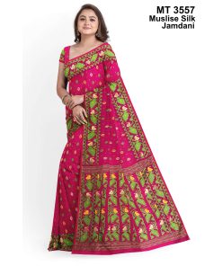 মাসলাইস সিল্ক জামদানি শাড়ী (MT-3557)