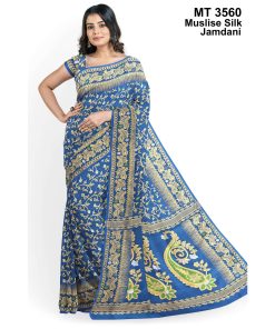 মাসলাইস সিল্ক জামদানি শাড়ী (MT-3560)