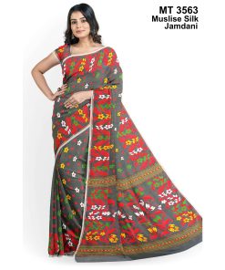 মাসলাইস সিল্ক জামদানি শাড়ী (MT-3563)