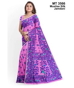 মাসলাইস সিল্ক জামদানি শাড়ী (MT-3566)
