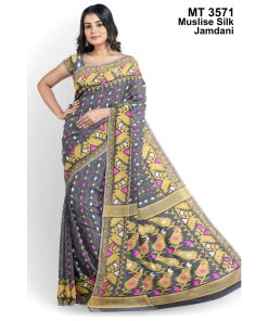 মাসলাইস সিল্ক জামদানি শাড়ী (MT-3571)