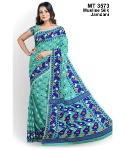 মাসলাইস সিল্ক জামদানি শাড়ী (MT-3573)