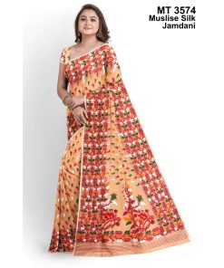মাসলাইস সিল্ক জামদানি শাড়ী (MT-3574)