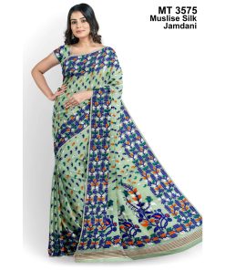 মাসলাইস সিল্ক জামদানি শাড়ী (MT-3575)