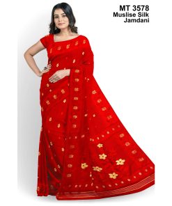 মাসলাইস সিল্ক জামদানি শাড়ী (MT-3578)