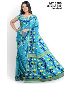 মাসলাইস সিল্ক জামদানি শাড়ী (MT-3580)