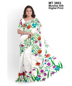 মাসলাইস সিল্ক ডিজিটাল প্রিন্ট শাড়ী (MT-3803)