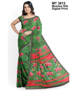 মাসলাইস সিল্ক ডিজিটাল প্রিন্ট শাড়ী (MT-3812)