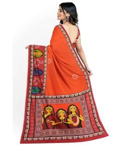 Alternative view of মাসলাইস সিল্ক ডিজিটাল প্রিন্ট শাড়ী (MT-3814)