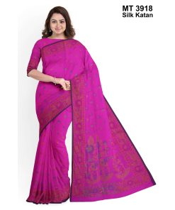 টাঙ্গাইল সিল্ক কাতান শাড়ী রানিং ব্লাউজ পিছ সহ (MT-3918)