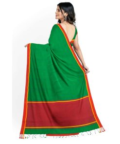 Alternative view of টাঙ্গাইল তাঁতের হাফসিল্ক শাড়ী ব্লাউজ পিছ সহ (MT-3972)