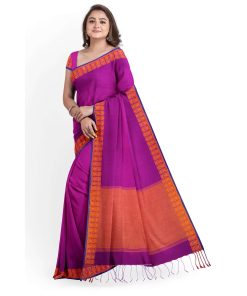 Alternative view of টাঙ্গাইল তাঁতের হাফসিল্ক শাড়ী ব্লাউজ পিছ সহ (MT-3995)