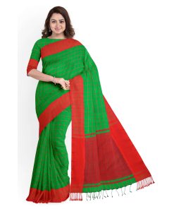 Alternative view of টাঙ্গাইল তাঁতের হাফসিল্ক গ্রামীন চেক শাড়ী ব্লাউজ পিছ সহ (MT-4009)