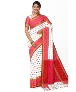 Alternative view of টাঙ্গাইল তাঁতের হাফসিল্ক বুটি শাড়ী ব্লাউজ পিছ সহ (MT-4086)