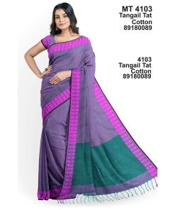 Alternative view of Tangail Tant Cotton Saree With Running Blouse Piece (MT-4106&4103)