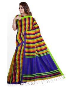 Alternative view of টাঙ্গাইল তাঁতের হাফসিল্ক গ্রামীন চেক শাড়ী ব্লাউজ পিছ সহ (MT-4109)