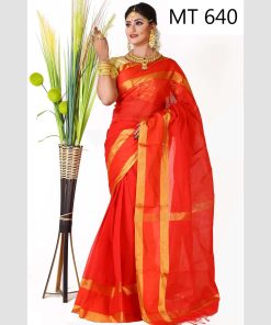 টাঙ্গাইল তাঁতের সুতি শাড়ী ব্লাউজ পিছ সহ (MT-640)