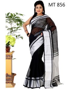 টাঙ্গাইল তাঁতের হাফ সিল্ক শাড়ী ব্লাউজ পিছ সহ (MT-856)