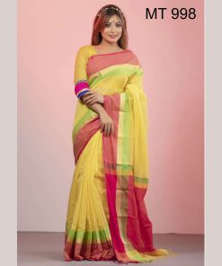 টাঙ্গাইল তাঁতের হাফ সিল্ক শাড়ী ব্লাউজ পিছ সহ (MT-998)